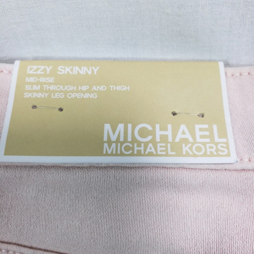 Michael Kors Women Izzy Skinny Jeans Size 10 Pink Mid-Rise QS09AD894L‎